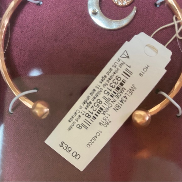 Lucky Brand Cuff Bracelet Crystal Moon & ⭐️ Charms - Picture 4 of 6